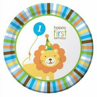 Lion Party Sturdy Paper Plates - Stesha Party - 1st birthday boy