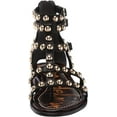 thumbnail image 2 of Sam Edelman Estella Black Leather Open Toe Studded Gladiator Thong Flat Sandals (Black Leather, 5.5), 2 of 6