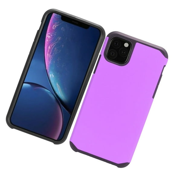 Apple iPhone 11 Phone Case Protective Tuff Hybrid Drop Protection Shockproof Armor Dual Layer Frame Heavy Duty Rubber Rugged Silicone Gel TPU Cover PURPLE Cover for Apple iPhone 11 / 6.1"
