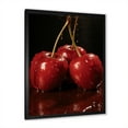 thumbnail image 2 of Designart "Cherry Delight in Black and Red III" Floral Framed Wall Art - Traditional Red Cherry Bedroom Framed Canvas Wall Art, 2 of 6
