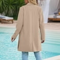 thumbnail image 5 of Guieoi Plus Size Jackets Clearance Women's Fashion Solid Color Coat Long Sleeve Casual Long Coat Button Suit with Pocket Brown Black*Friday/Cyber*Monday Clearance, 5 of 7