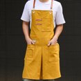 thumbnail image 4 of Trabajo delantal carpintero carpintero artesano bricolaje lienzo taller bolsillos baberos al aire libre barbacoa cocinar delantales baberos ropa amarillo Advancent  HA047843-02, 4 of 7