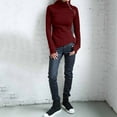 thumbnail image 5 of Scyoekwg Sweatshirts for Women Long Sleeve Tunic Tops Tunic Fall Blouse Pullover Turtleneck Solid Color Casual Shirt Tops Lightweight Long Sleeve Loose Fit Blouses Wine XL, 5 of 9