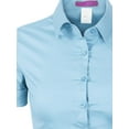 thumbnail image 5 of Made by Olivia Women's Junior Fit Short Sleeve Stretchy Button Down Collar Office Formal Casual Blouse Shirts Top (S-3XL), 5 of 6