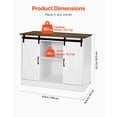 thumbnail image 3 of YKITRD Coffee Bar Cabinet 3-Tier Farmhouse Sideboard Buffet Table Barn Doors, 3 of 12