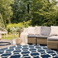 thumbnail image 4 of SAFAVIEH Courtyard Amanda Geometric Indoor/Outdoor Area Rug, 4' x 4' Square, Navy/Beige, 4 of 11