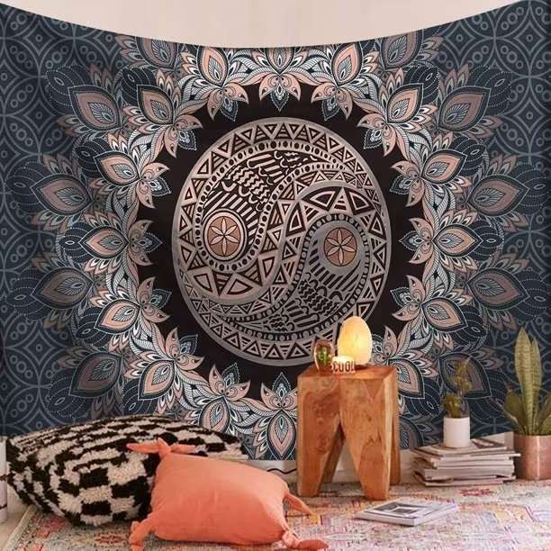 ZH.H Colorful Mandala Flower Tapestry Boho Bohemia Wall Hanging for Bedroom Wall Decor Fashion Mysterious Wall Art 59 X 51Inch Walmart