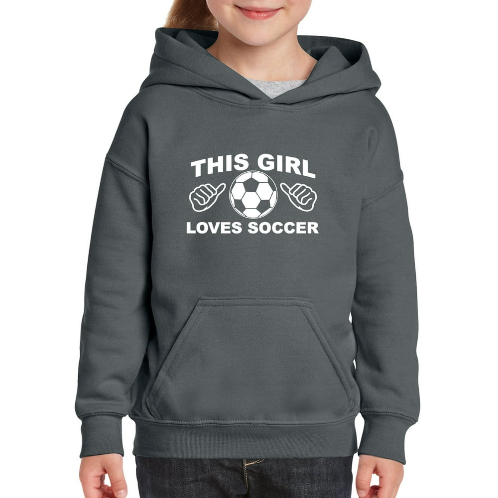 IWPF Youth This Girl Loves Soccer Hoodie For Girls and Boys