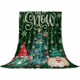 thumbnail image 2 of Christmas Tree Gnome Throw Flannel Blanket 50x80In Winter Snowflake Dark Green Plaid Super Soft Cozy Bed Blanket, Lightweight Plush Fuzzy Bed Throw for Bedroom Sofa Couch Living Room, 2 of 4