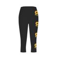 thumbnail image 3 of ATENAR Womens Yoga Pants, Floral Print High Waist Cropped Pants Women Black L, 3 of 3