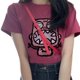 thumbnail image 3 of Camiseta de Mujer Ticfox Manga Corta Ajuste Holgado Diseño Casual Rosa Rojo L, 3 of 13