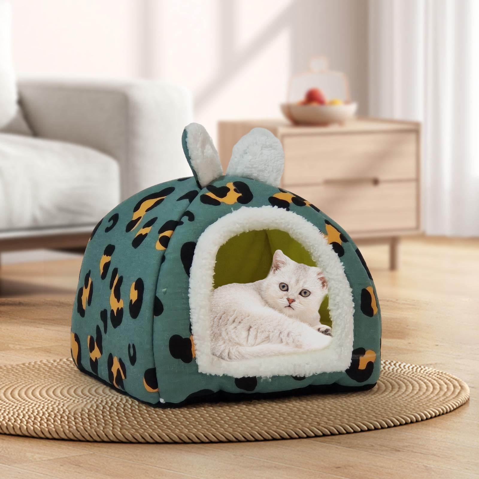 Cat Beds for Indoor Cats, Small Dog Bed Pet Tent Cave, Warm Sleeping Nest for Puppy and Kitten Small Pets, L Blue