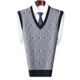thumbnail image 2 of Kcodviy Mens Autumn Winter Casual Fashion V Neck Sleeveless Knit And Vest Sweater Vest Light Sweaters For Men Ski Sweater Men Sweaters For Men Western Sweaters For Men Bear Sweater Men'S S, 2 of 4