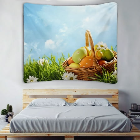 

Easter Party Celebration Party Supplies Backdrop Party Decor，Easter Cute Bunny Chicken Carrot Eggs Tapestry Easter Living Room Home Decor/XL-200*150cm