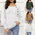 thumbnail image 2 of Suéter de punto torcido con botones y cuello cuadrado informal de otoño e invierno de estilo europeo y americano para mujer, 2 of 6