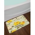 thumbnail image 2 of Flower Bath Mat, Classy Spring Floral Narcissus Branch Pattern with Dots and Line Artwork, Non-Slip Plush Mat Bathroom Kitchen Laundry Room Decor, 29.5 X 17.5 Inches, Yellow Khaki Cream, Ambesonne, 2 of 2