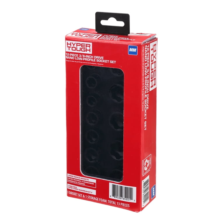 Hyper Tough 3/8-Inch Drive Nano Low-Profile 12-Piece Metric Socket