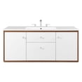 thumbnail image 6 of Sink Vanity Cabinet, Wall Mounted, Wood, Brown Walnut White, Modern Contemporary Urban Design, Hotel Bedroom Bathroom Master Suite Guest, 6 of 10