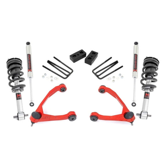 Rough Country 3.5" Lift Kit w/M1 Struts for 14-18 Chevy/GMC 1500 2WD - 19840RED