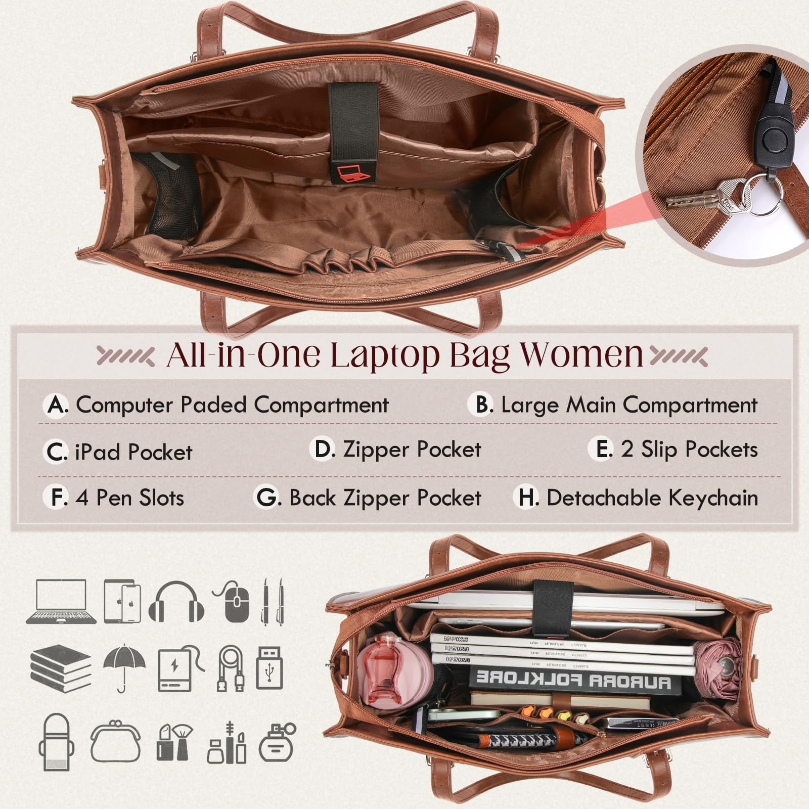 Leather laptop bag women's new arrivals