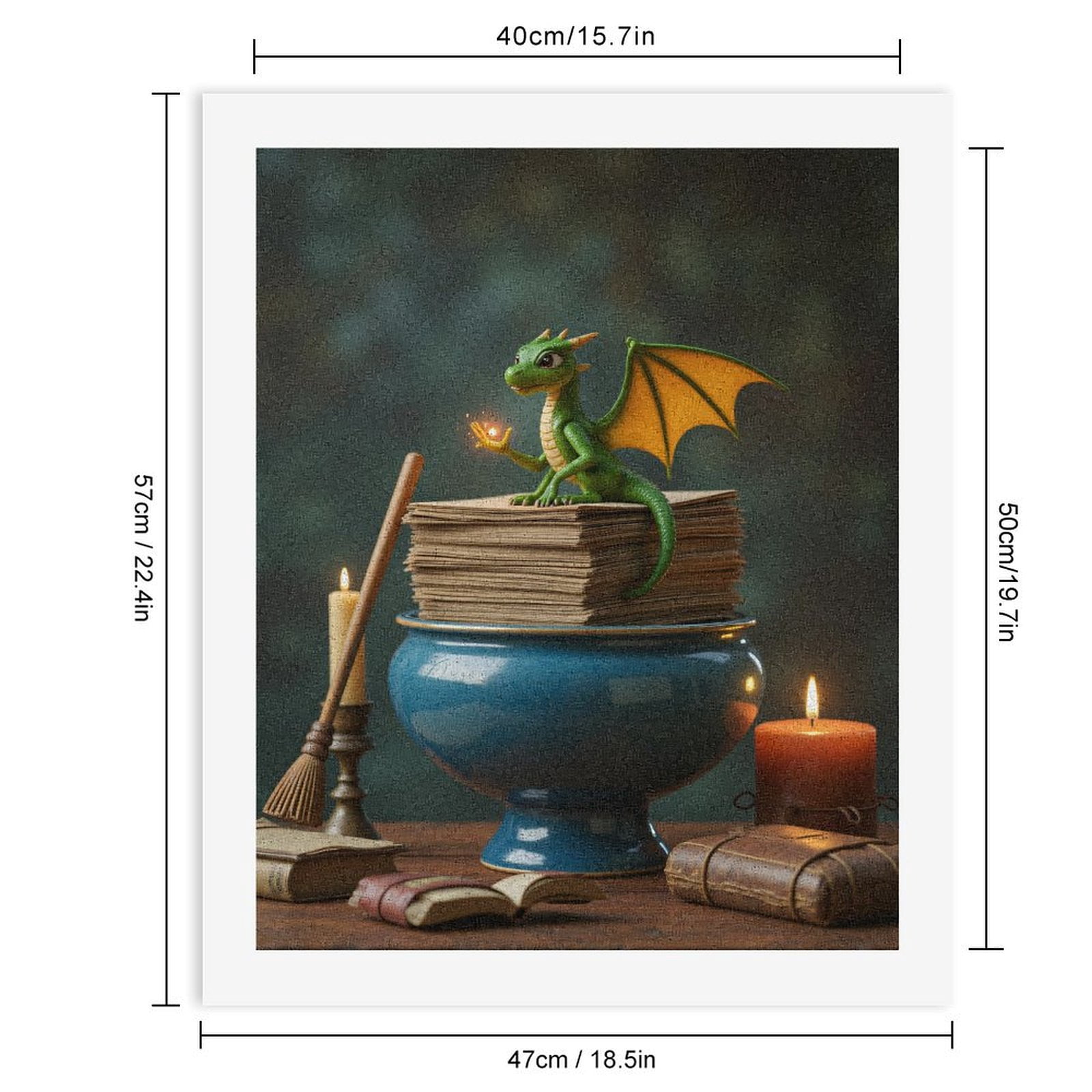 Paint By Numbers Kit for Adults Beginner - DIY Enchanting Dragon Candle Light Canvas Painting Kits for Adults, Frameless Paint By Number for Adults for Home Wall Decor 16x20 Inch