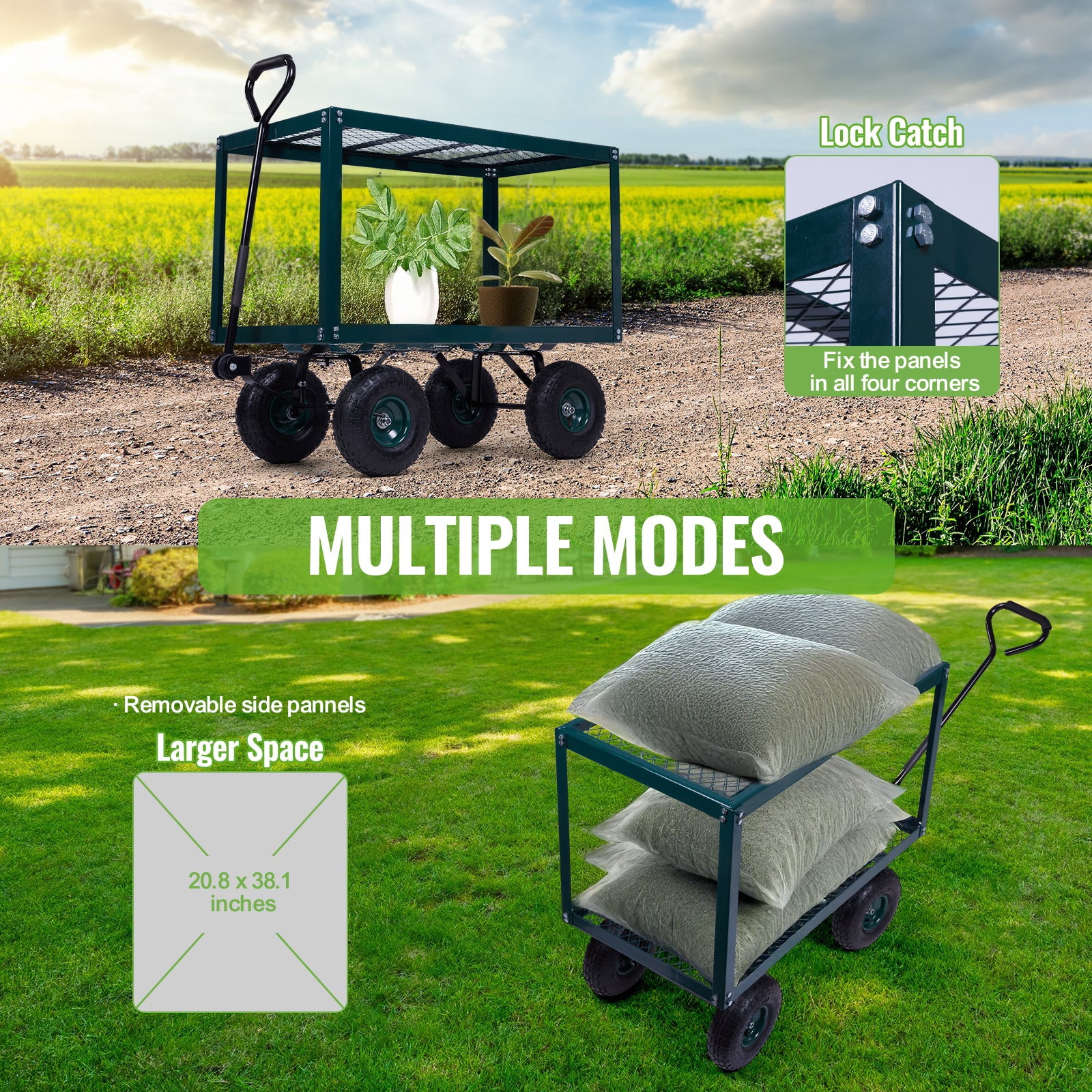2 Tier Heavy Duty Steel Garden Cart