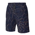 thumbnail image 5 of Kll Copper-Gold Gloss Outline Navy Dark Blue Men'S Casual Summer Beach Shorts Hawaiian Shorts With Pockets-Xx-Large, 5 of 9