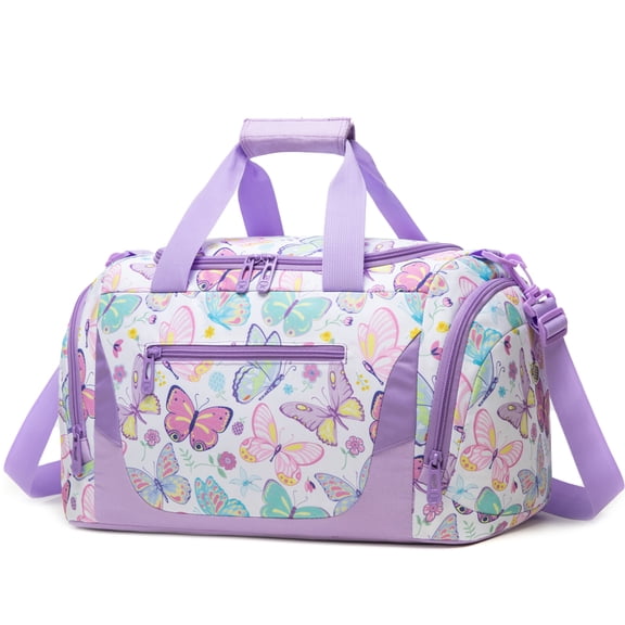 Kids Duffle Bag for Girls Kids Overnight Bag for Dance and Travel 13" Kids Weekender Bag Carry On Duffel Bag