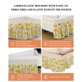 thumbnail image 6 of Minimalism Floral Bed Skirt Watercolor Chrysanthemum Flowers Linen Bed Skirts California King Size 16 Inch Drop, Wrap Around Dust Ruffle&nbsp;Bedskirt with Adjustable Elastic Belt for Queen Size Beds, 6 of 7