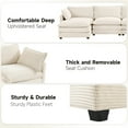 thumbnail image 6 of JUSTLET Sectional Sofa with Ottoman, Small L Shaped Free Combination Corduroy Couch Furniture Sets for Living Room, Beige, 6 of 12