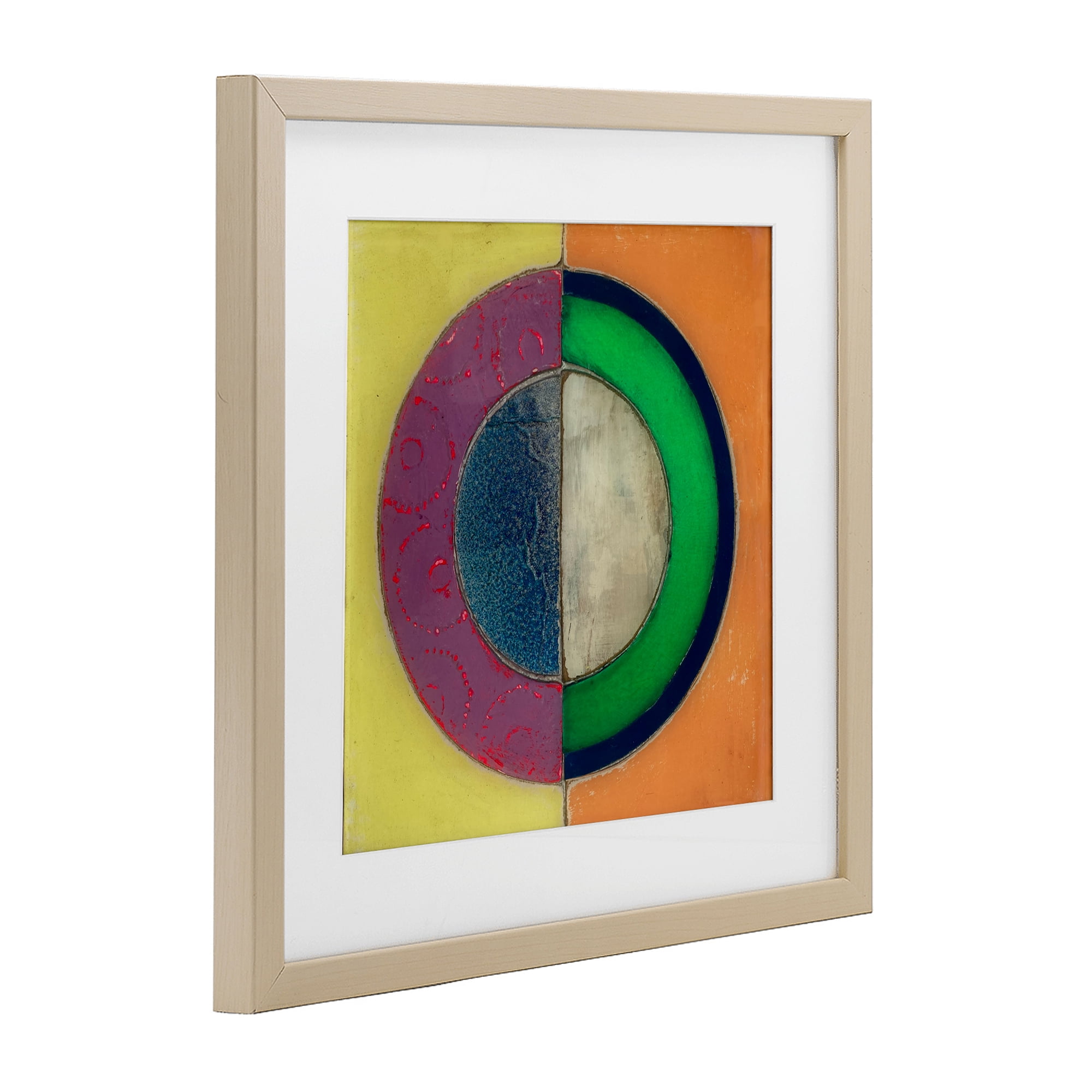 Stupell Industries Muted Round Color Black Birch Framed Print Under Glass, design by Matthew Finger