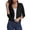Black, variant on Essential Open Front Cropped Cardigan for Women, Soft Knit 3/4 Sleeve Bolero Shrug - Lightweight Solid Color Layering Top for Office Work Casual Spring Summer Black L