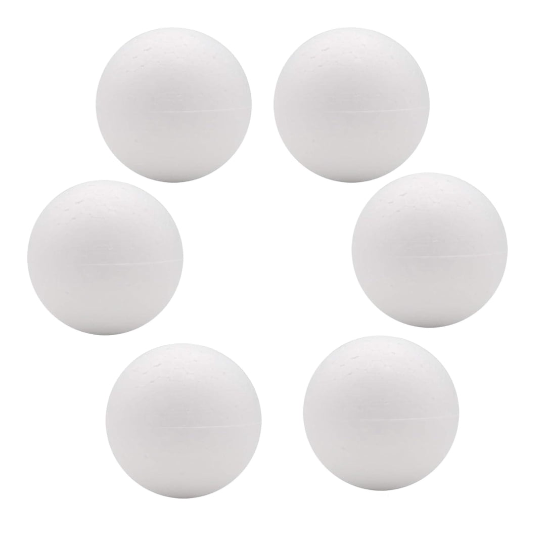 8" (6 Balls) Smooth Polystyrene Foam Balls for Crafts and School Project Wedding