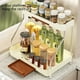 thumbnail image 5 of Estante organizador de mostrador de cocina de varios niveles, estante de botellas de especias de 3 niveles, soporte de almacenamiento de despensa de plástico y acero inoxidable, blanco/beige, 5 of 7