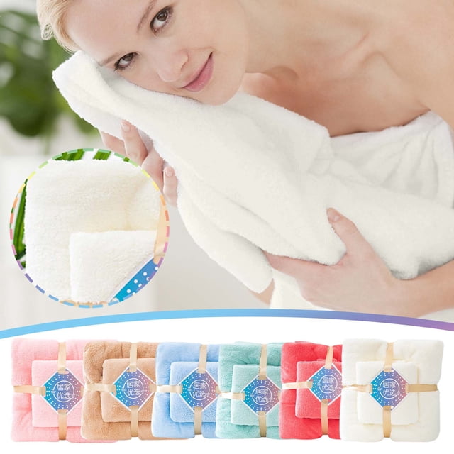 Toallas de baño y toallas faciales de microfibra 2 en 1 - Toalla de viaje grande de 28,7" x 51,2" para casa, gimnasio y playa