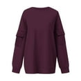 thumbnail image 4 of AherBiu Oversized Sweatshirts for Women Crew Neck Long Sleeve Fleece Lined Pullover Tops Basic Fall Clothes, 4 of 6