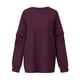 thumbnail image 4 of Sudadera Sentuca para mujer, jerséis holgados de manga larga, sudaderas lisas informales con cuello redondo, 4 of 6