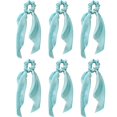 thumbnail image 1 of Lazos para el pelo para mujer: bandas elásticas para el pelo de satén de seda grandes, accesorios para el pelo, coleteros grandes y suaves de color blanco, 1 of 5