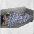 thumbnail image 5 of Floral Soft Flannel Fleece Throw Blanket, Illustration of Hydrangea Flowers, Cozy Plush for Indoor and Outdoor Use, 50" x 60", Ceil Blue Mauve Lavender, by Ambesonne, 5 of 5