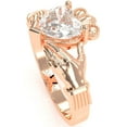 thumbnail image 3 of Claddagh White Topaz Ring In Solid 14k Rose Gold, 3 of 6