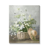 Stupell Industries Country Daisy Basket Botanical & Floral Painting Gallery Wrapped Canvas Art Print Wall Art, 24 x 30
