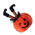 thumbnail image 6 of Halloween Cartoon Witches Leg Boot with Pumpkin Plush Figurine Figure Toy Table Centerpieces Ornament Holiday Decors, 6 of 8