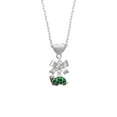 thumbnail image 2 of Delight Jewelry Silvertone Green Side Turtle Silver tone Bow Heart Necklace, 2 of 4