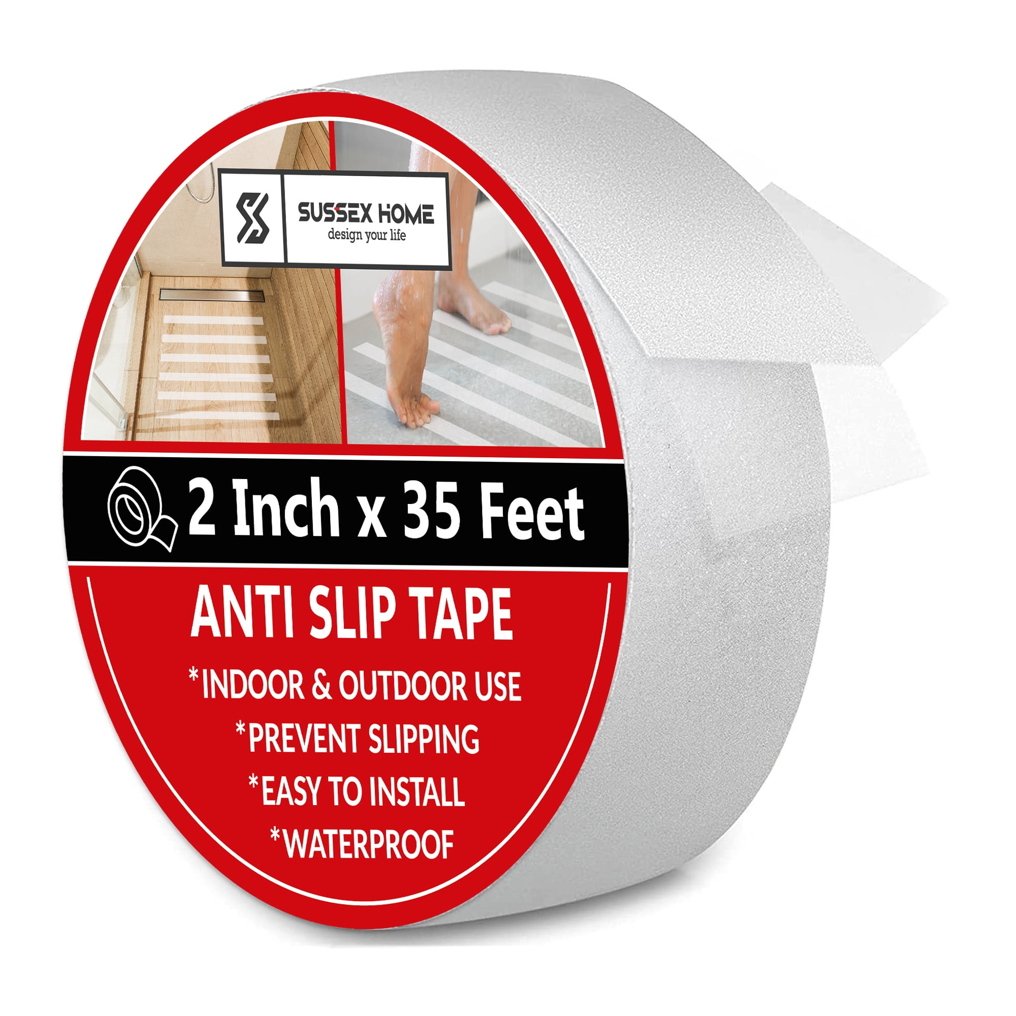 NonSlip Grip Tape Waterproof NonSkid Adhesive Tape For Stairs, Shower Flooring, Bath Tub