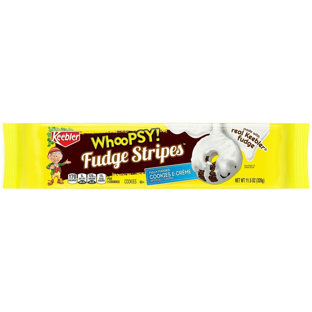 KEEBLER FUDGE STRIPES WHOOPSY! Fully Fudged Cookies & Creme Cookies 11.