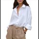 thumbnail image 1 of Camisas de de Algodón de Larga con Botones para Mujer, Blusas Informales con Cuello, Corte Holgado. S, 1 of 10