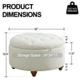thumbnail image 4 of 30'' Round Ottoman with Storage, Modern Tufted Storage Ottoman with Removable Top for Living Room, Bedroom, Beige, 4 of 8