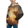 thumbnail image 2 of Goofa Castle Cool Fire Dragon Pattern Hooded Sweatshirt for Youth Trendy youth sweatshirt Casual Hoodie for Boys and Girls-Medium, 2 of 6