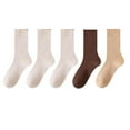 thumbnail image 2 of Women Cotton Crew Socks, Women's Mid-Calf Solid Color Socks Comfortable Warm Breathable Multicolor Socks New Crew Socks for Women Cute Style B-128 Coffee One Size, 2 of 3