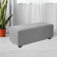 PiccoCasa Stretch Ottoman Slipcover Jacquard Rectangle Footstool Cover
